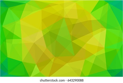 Light Green, Yellow vector abstract textured polygonal background. Blurry triangle design. Pattern can be used for background.