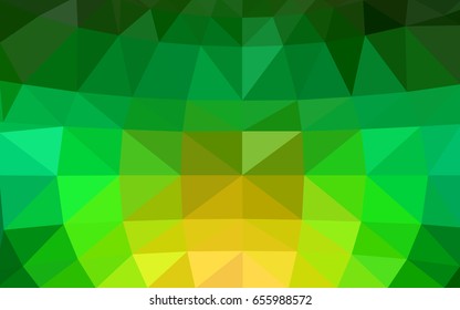 Light Green, Yellow vector abstract textured polygonal background. Blurry triangle design. Pattern can be used for background.