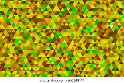 Light Green, Yellow vector abstract mosaic pattern. Shining colored illustration in a brand-new style. Triangular pattern for your business design.