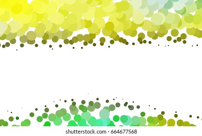 Light Green, Yellow vector abstract pattern with circles. Geometry template for your business design. Background with colored spheres.