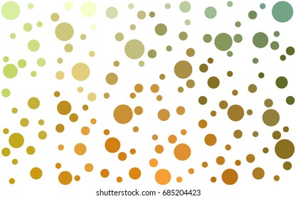 Light Green, Yellow vector abstract pattern with circles. Geometry template for your business design. Background with colored spheres.