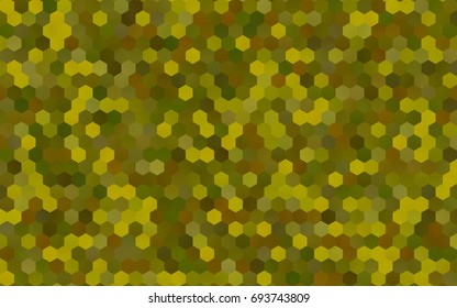 Light Green, Yellow vector abstract textured polygonal background. Brand-new blurry hexagonal design. Pattern can be used for background.