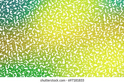 Light Green, Yellow vector abstract colorful background, which consist of triangles. Pattern with colored triangles on white background.