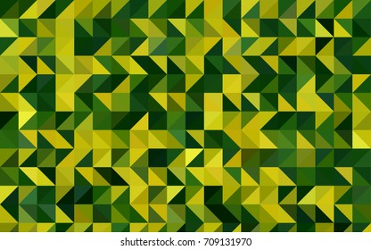 Light Green, Yellow vector abstract mosaic background. A vague abstract illustration with gradient. The best triangular design for your business.