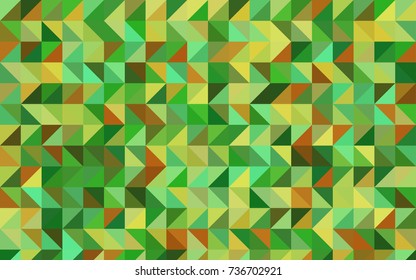 Light Green, Yellow vector abstract mosaic template. A vague abstract illustration with gradient. Triangular pattern for your business design.