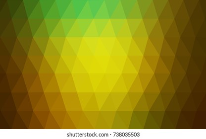 Light Green, Yellow vector abstract textured polygonal background. Blurry triangle design. Pattern can be used for background.