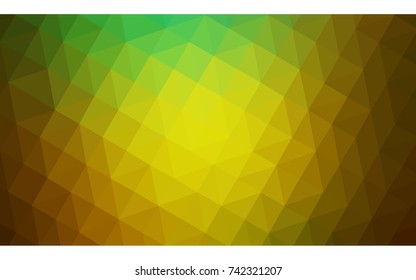 Light Green, Yellow vector abstract textured polygonal background. Blurry triangle design. Pattern can be used for background.
