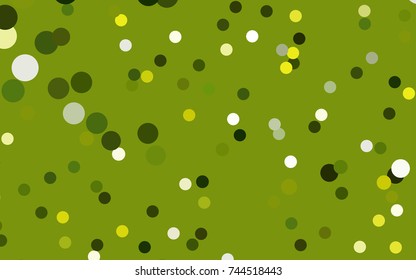 Light Green, Yellow vector abstract pattern with circles. Geometry template for your business design. Background with colored spheres.