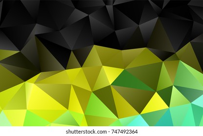 Light Green, Yellow vector abstract polygonal background. An elegant bright illustration with gradient. Brand-new style for your business design.