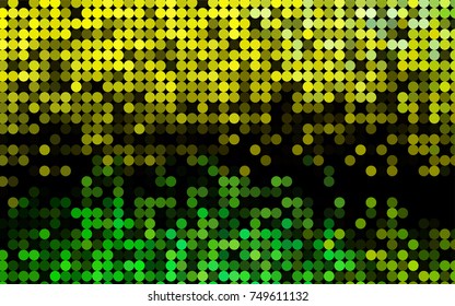 Light Green, Yellow vector abstract pattern with circles. Geometry template for your business design. Background with colored spheres.