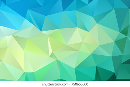Light Green, Yellow vector abstract polygonal pattern. Creative illustration in halftone style with gradient. The polygonal design can be used for your web site.