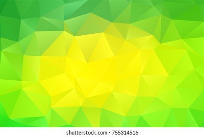 Light Green, Yellow vector abstract mosaic background. Creative illustration in halftone style with gradient. The best triangular design for your business.