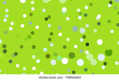 Light Green, Yellow vector abstract pattern with circles. Geometry template for your business design. Background with colored spheres.