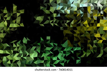 Light Green, Yellow vector abstract polygonal pattern. Shining illustration, which consist of triangles. The template can be used as a background for cell phones.