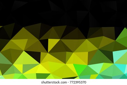Light Green, Yellow vector abstract mosaic pattern. Geometric illustration in Origami style with gradient.  A new texture for your design.