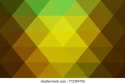 Light Green, Yellow vector abstract textured polygonal background. Blurry triangle design. Pattern can be used for background.