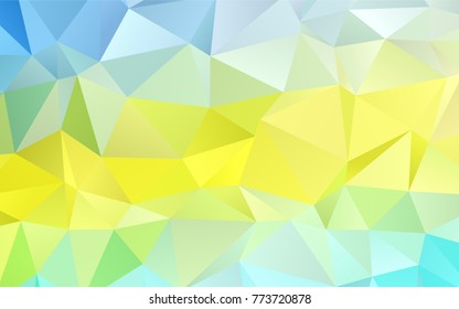Light Green, Yellow vector abstract mosaic pattern. Geometric illustration in Origami style with gradient.  Triangular pattern for your business design.