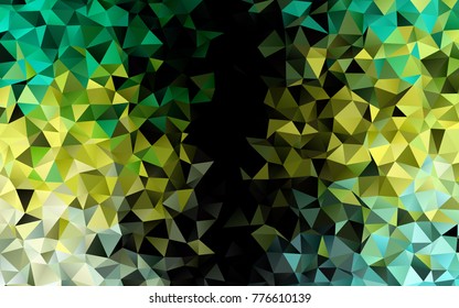 Light Green, Yellow vector abstract mosaic background. Modern geometrical abstract illustration with gradient. The polygonal design can be used for your web site.