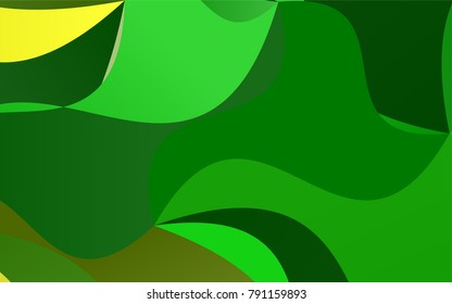 Light Green, Yellow vector abstract cambered template. Brand-new colored illustration in blurry style with gradient. The pattern of blurred lines for your business design.
