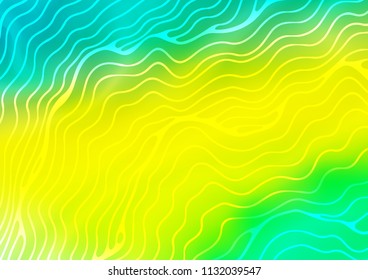 Light Green, Yellow vector backdrop with bent lines. Colorful illustration in abstract marble style with gradient. The elegant pattern for brand book.