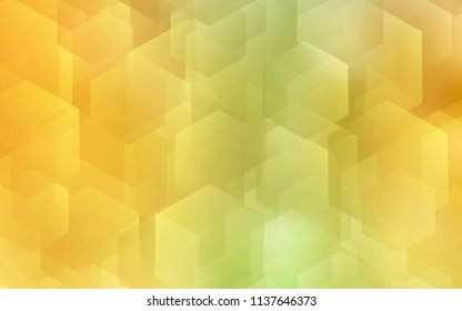 Light Green, Yellow vector backdrop with hexagons. Illustration with set of colorful hexagons. Pattern for texture of wallpapers.