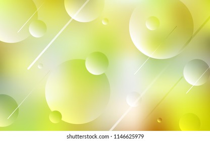 Light Green, Yellow vector backdrop with dots. Beautiful colored illustration with blurred circles in nature style. New design for ad, poster, banner of your website.