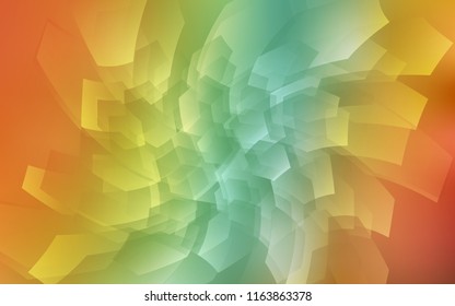 Light Green, Yellow vector backdrop with hexagons. Illustration of colored hexagons on white surface. Pattern can be used for landing pages.