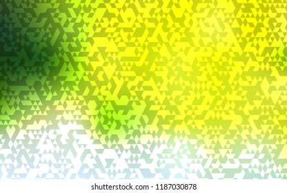 Light Green, Yellow vector backdrop with lines, triangles. Decorative design in abstract style with triangles. Smart design for your business advert.