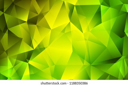 Light Green, Yellow vector backdrop with lines, triangles. Beautiful illustration with triangles in nature style. Pattern for busines ad, booklets, leaflets