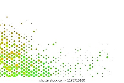 Light Green, Yellow vector backdrop with dots, spots. Illustration with set of shining colorful abstract circles. Pattern for beautiful websites.