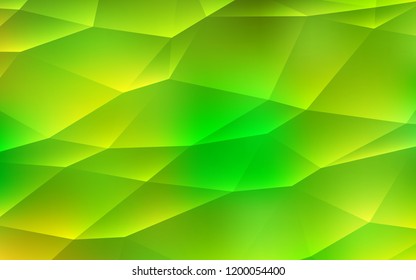 Light Green, Yellow vector backdrop with lines, triangles. Beautiful illustration with triangles in nature style. Modern template for your landing page.