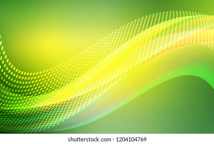 Light Green, Yellow vector backdrop with dots and lines. Glitter abstract illustration with connection of triangle structure. Design for your business advert.