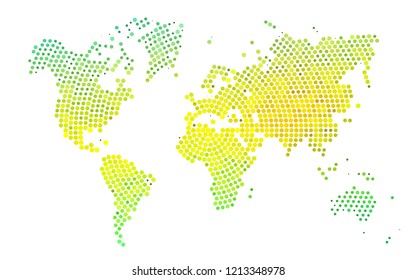 Light Green, Yellow vector backdrop with dots. Glitter abstract illustration with blurred drops of rain. Pattern for beautiful websites.