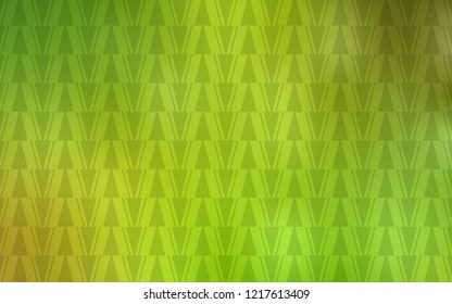 Light Green, Yellow vector backdrop with lines, triangles. Triangles on abstract background with colorful gradient. Smart design for your adverts.