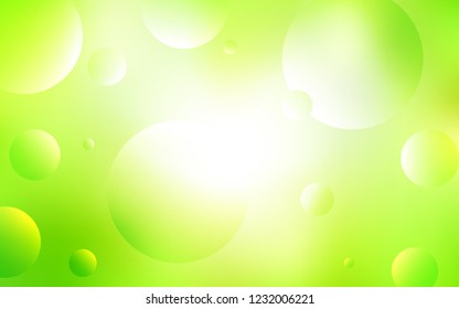 Light Green, Yellow vector backdrop with dots. Illustration with set of shining colorful abstract circles. Pattern can be used as texture of wallpapers.