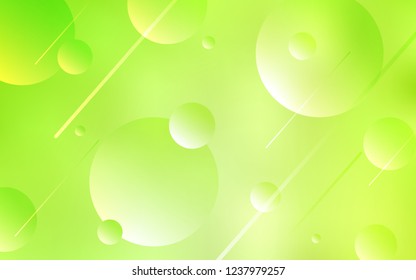 Light Green, Yellow vector backdrop with dots. Abstract illustration with colored bubbles in nature style. Completely new template for your brand book.