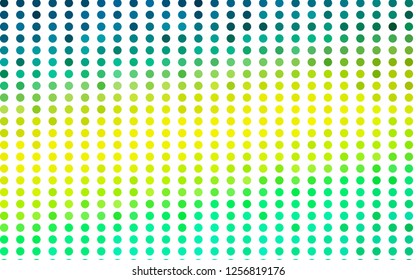Light Green, Yellow vector backdrop with dots. Glitter abstract illustration with blurred drops of rain. Pattern for beautiful websites.