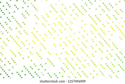 Light Green, Yellow vector backdrop with lines, triangles. Decorative design in abstract style with triangles. Pattern can be used for websites.