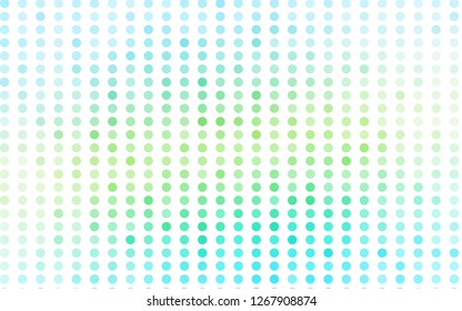 Light Green, Yellow vector backdrop with dots. Illustration with set of shining colorful abstract circles. Pattern of water, rain drops.