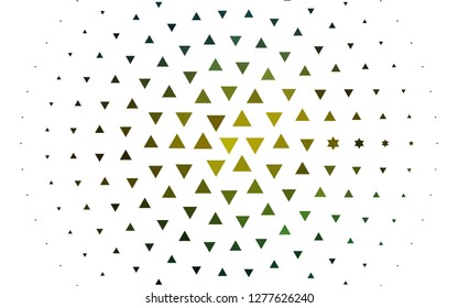 Light Green, Yellow vector backdrop with lines, triangles. Abstract gradient illustration with triangles. Pattern for busines ad, booklets, leaflets