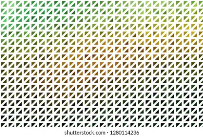 Light Green, Yellow vector backdrop with lines, triangles. Triangles on abstract background with colorful gradient. Modern template for your landing page.