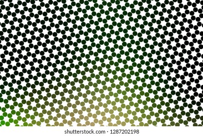 Light Green, Yellow vector backdrop with dots. Blurred decorative design in abstract style with bubbles. Template for your brand book.