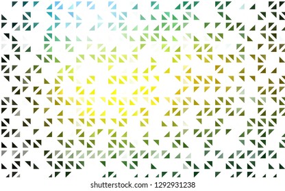 Light Green, Yellow vector backdrop with lines, triangles. Abstract gradient illustration with triangles. Pattern can be used for websites.