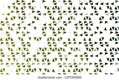 Light Green, Yellow vector backdrop with lines, triangles. Decorative design in abstract style with triangles. Pattern can be used for websites.