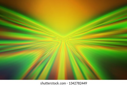 Light Green, Yellow vector backdrop with curved lines. Glitter abstract illustration with wry lines. Brand new design for your ads, poster, banner.