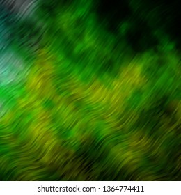 Light Green, Yellow vector backdrop with bent lines. Bright sample with colorful bent lines, shapes. Pattern for commercials, ads.