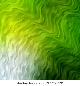 Light Green, Yellow vector backdrop with circular arc. Illustration in abstract style with gradient curved.  Best design for your ad, poster, banner.