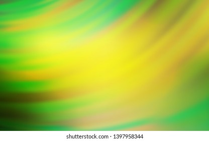 Light Green, Yellow vector backdrop with curved lines. Glitter abstract illustration with wry lines. Abstract design for your web site.
