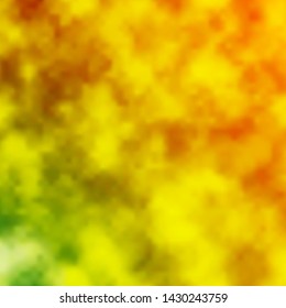 Light Green, Yellow vector backdrop with cumulus. Abstract colorful clouds on gradient illustration. Pattern for your commercials.