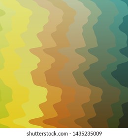 Light Green, Yellow vector backdrop with circular arc. Abstract illustration with bandy gradient lines. Pattern for websites, landing pages.
